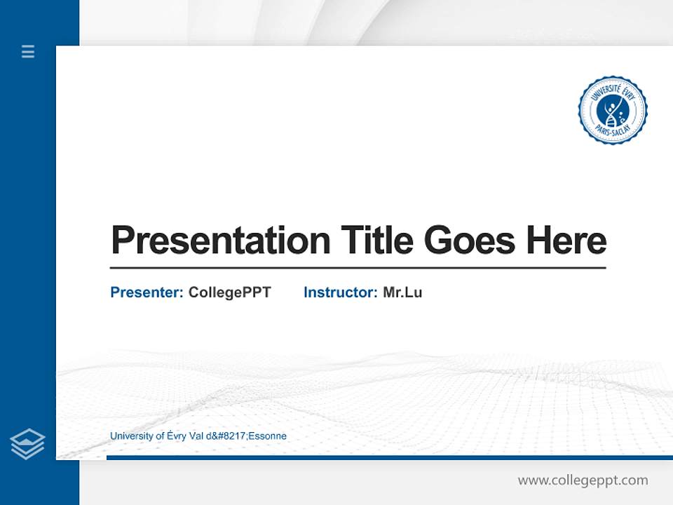 University of Évry Val d’Essonne Thesis Proposal/Graduation Defense PPT Template4:3 ratio PPT effect preview image5