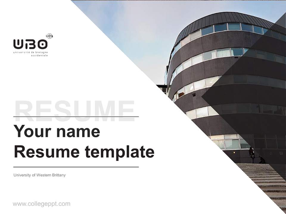 University of Western Brittany Resume PPT Template4:3 ratio PPT effect preview image5