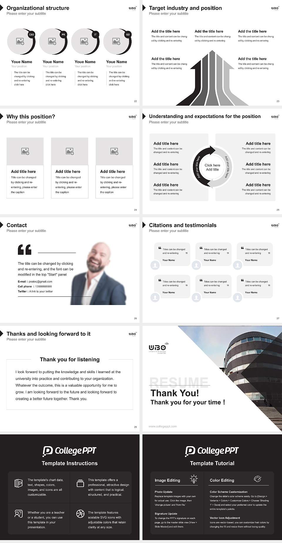 University of Western Brittany Resume PPT Template4:3 ratio PPT effect preview image4