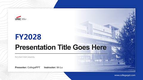 Paris-East Créteil University Academic Presentation/Research Findings Report PPT Template