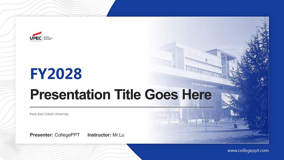 Paris-East Créteil University Academic Presentation/Research Findings Report PPT Template16:9 ratio PPT effect preview image