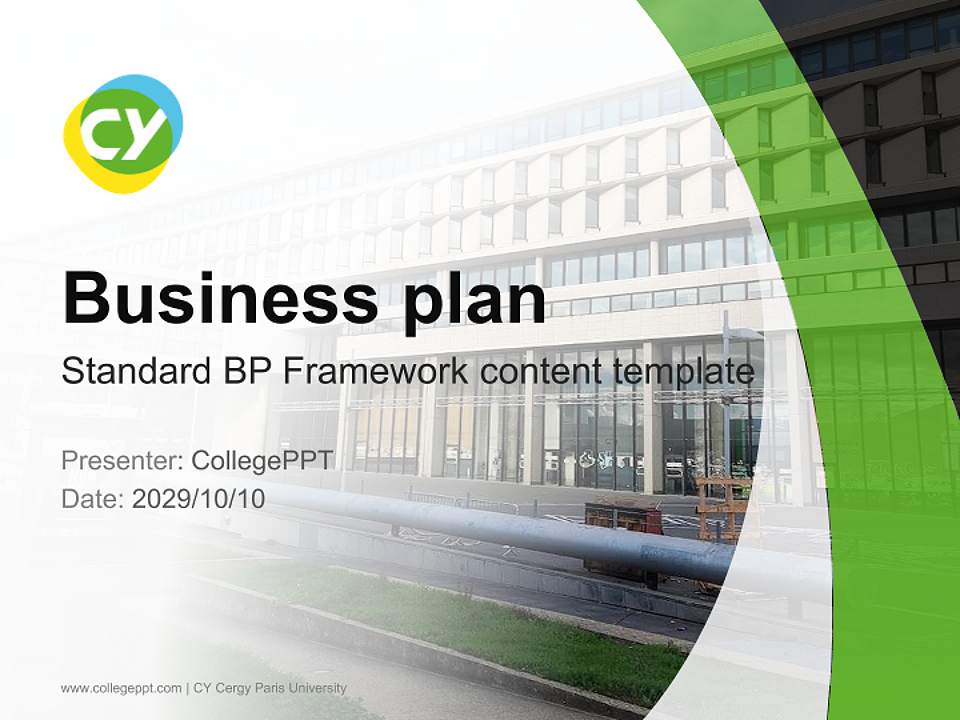 CY Cergy Paris University Competition/Entrepreneurship Contest PPT Template4:3 ratio PPT effect preview image9
