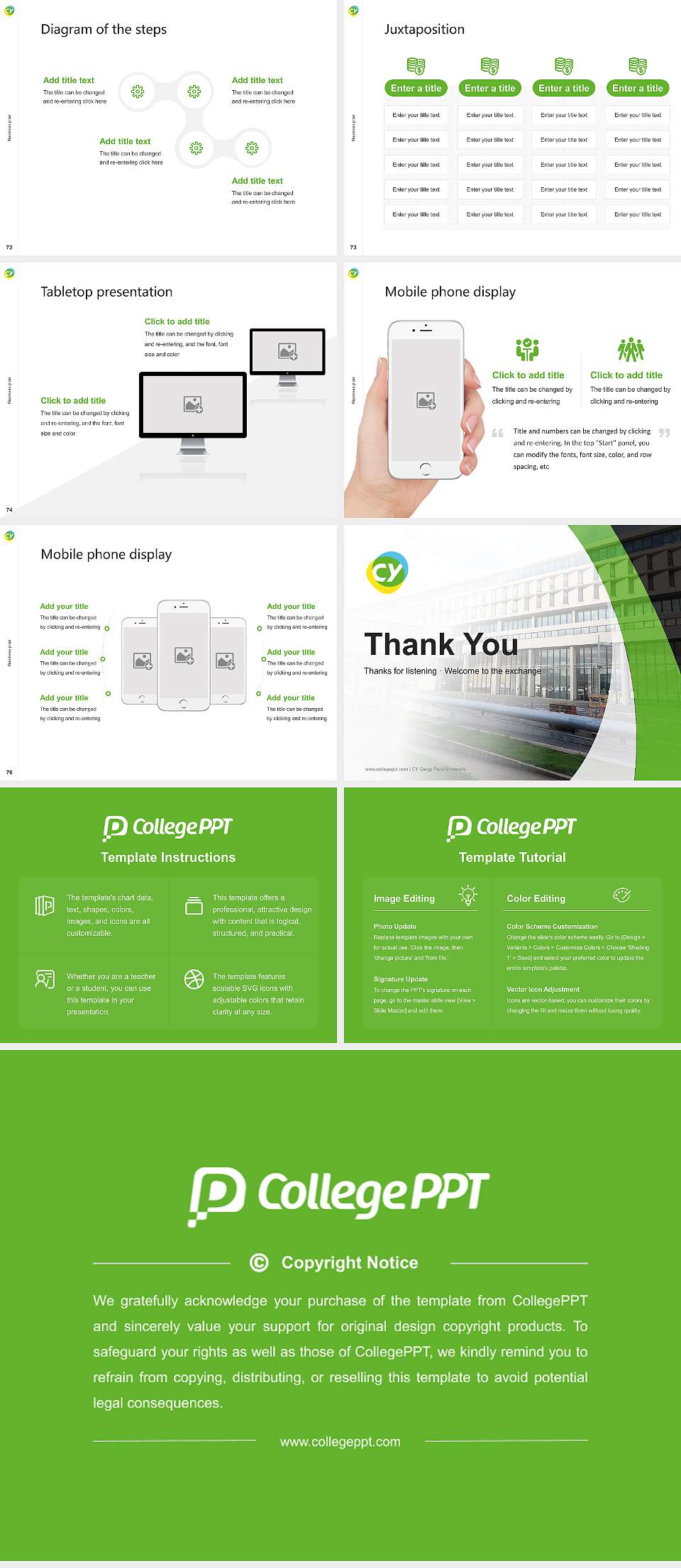 CY Cergy Paris University Competition/Entrepreneurship Contest PPT Template4:3 ratio PPT effect preview image9