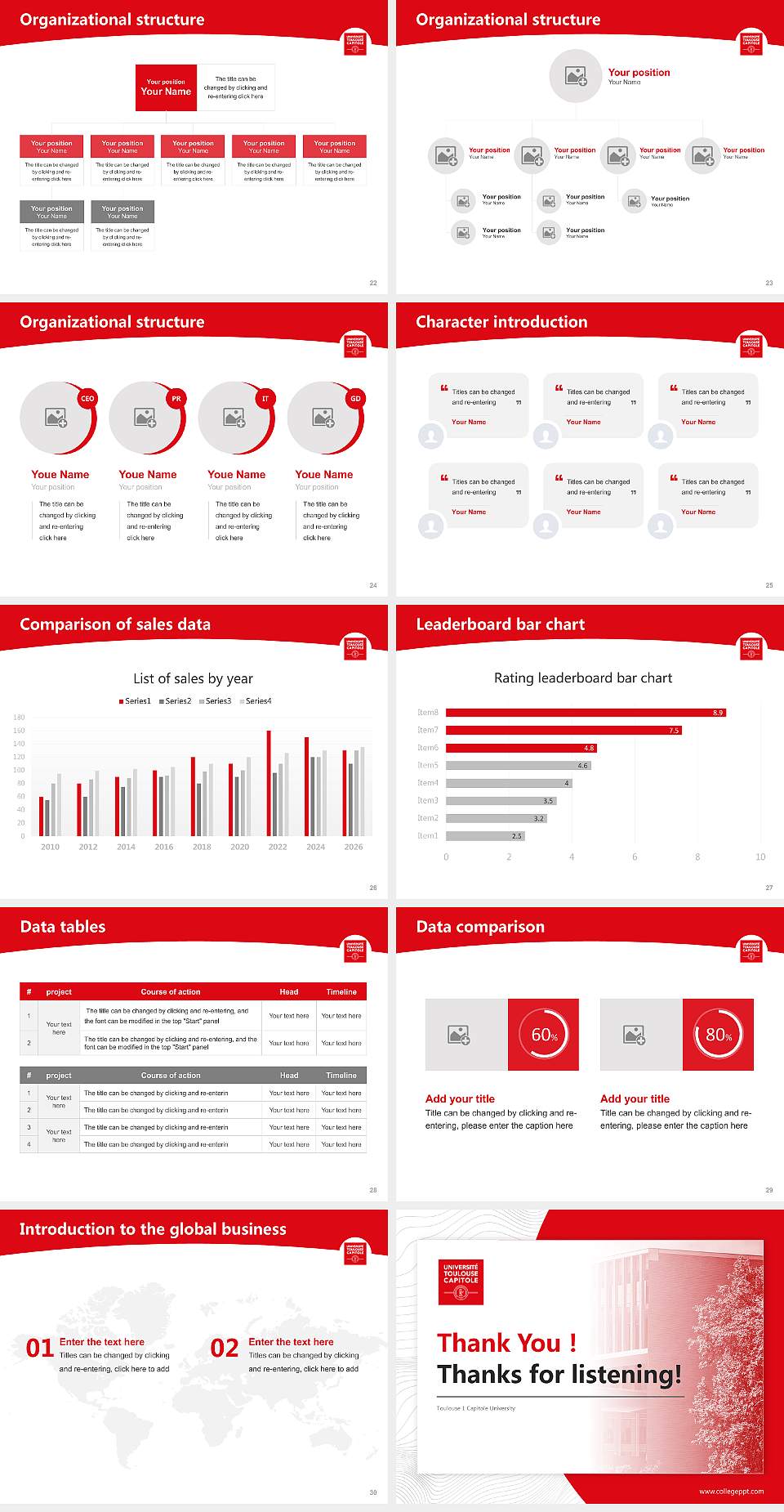 Toulouse 1 Capitole University Academic Presentation/Research Findings Report PPT Template4:3 ratio PPT effect preview image4