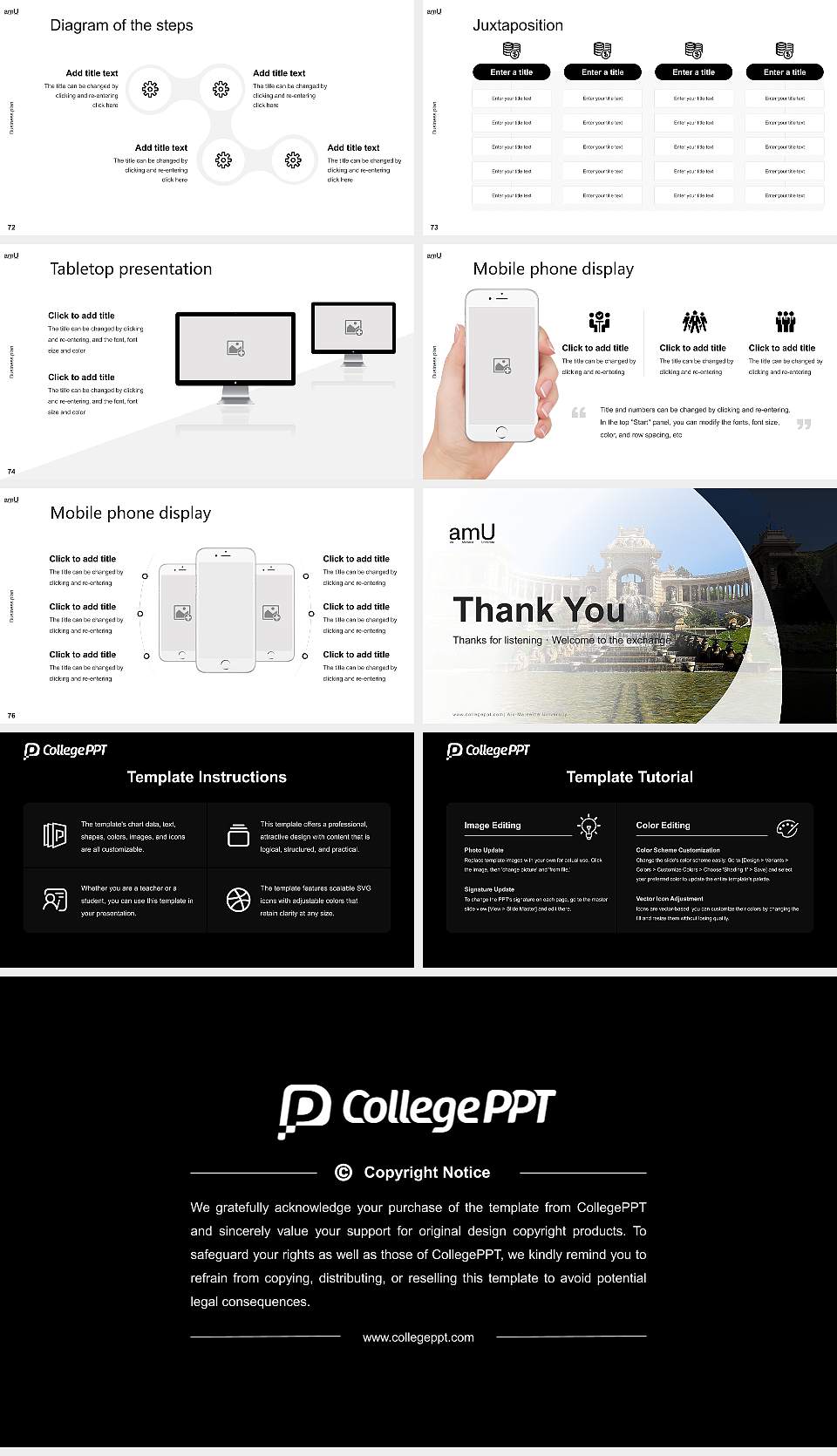 Aix-Marseille University Competition/Entrepreneurship Contest PPT Template16:9 ratio PPT effect preview image9