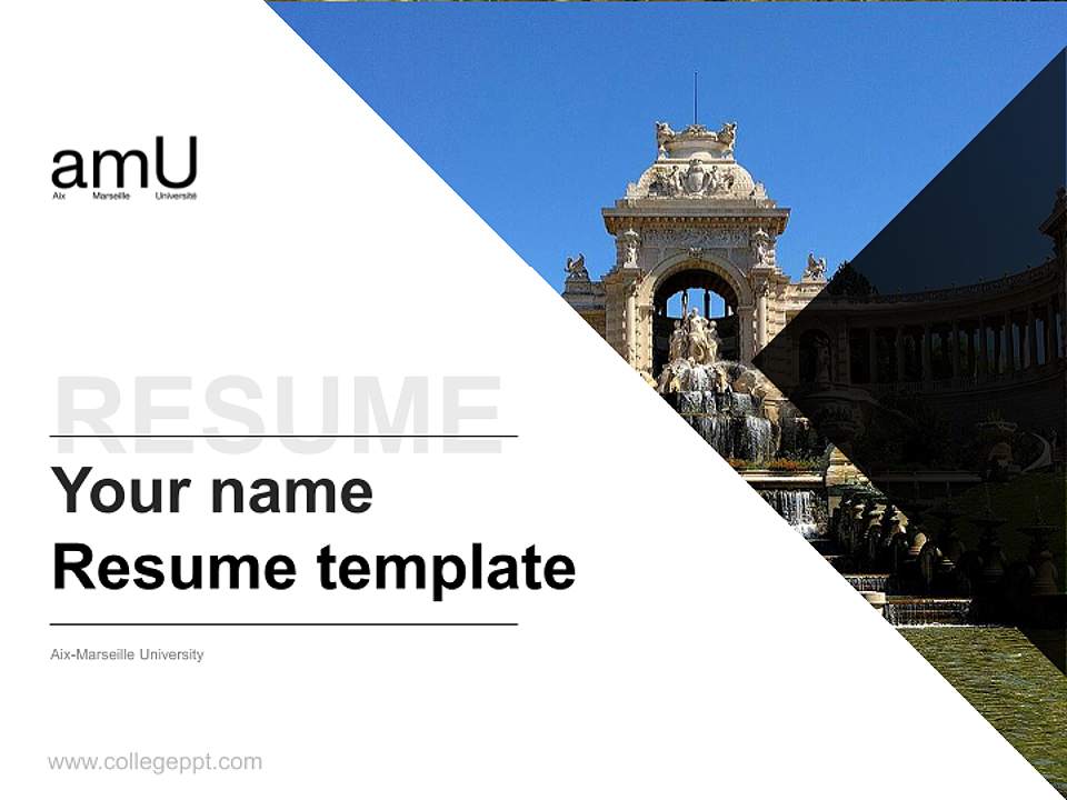 Aix-Marseille University Resume PPT Template4:3 ratio PPT effect preview image5