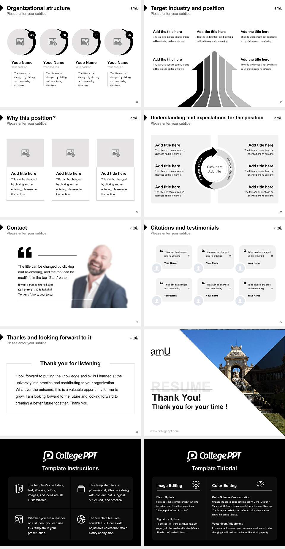 Aix-Marseille University Resume PPT Template4:3 ratio PPT effect preview image4