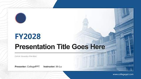 Catholic University of the West Academic Presentation/Research Findings Report PPT Template
