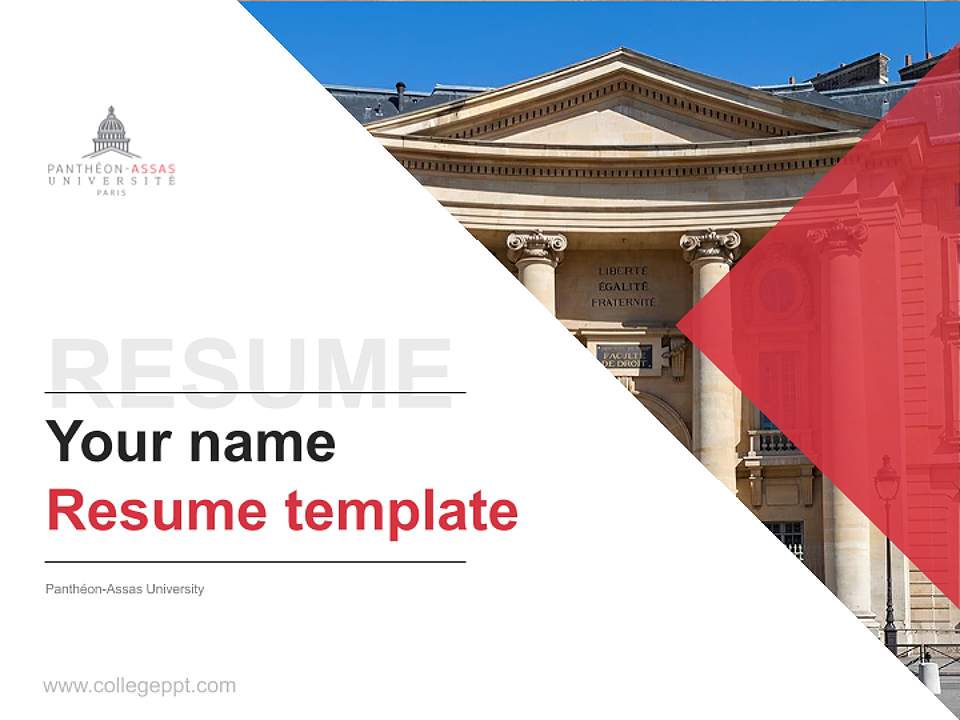 Panthéon-Assas University Resume PPT Template4:3 ratio PPT effect preview image5