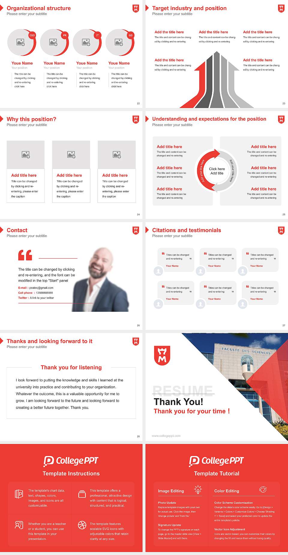 Le Mans University Resume PPT Template4:3 ratio PPT effect preview image4