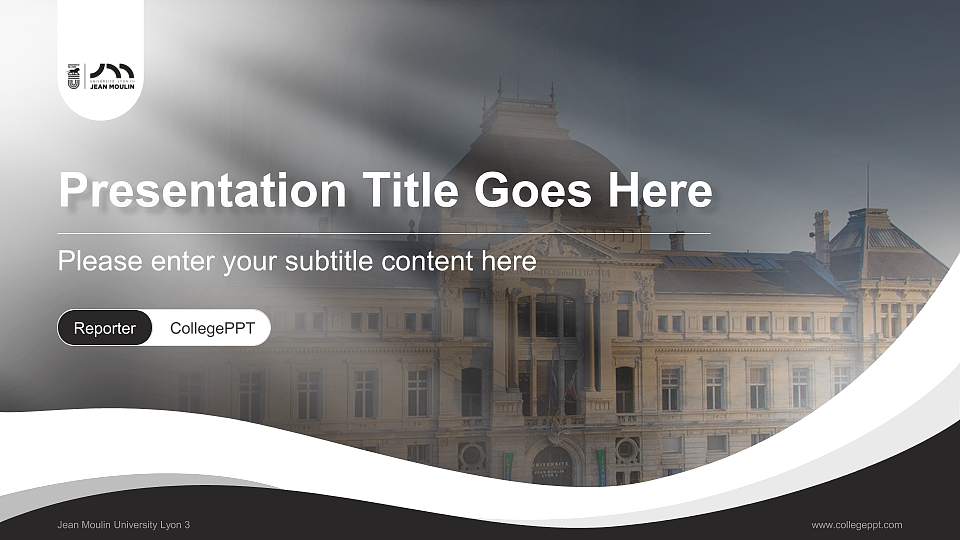 Jean Moulin University Lyon 3 Lecture Sharing and Networking Event PPT Template16:9 ratio PPT effect preview image