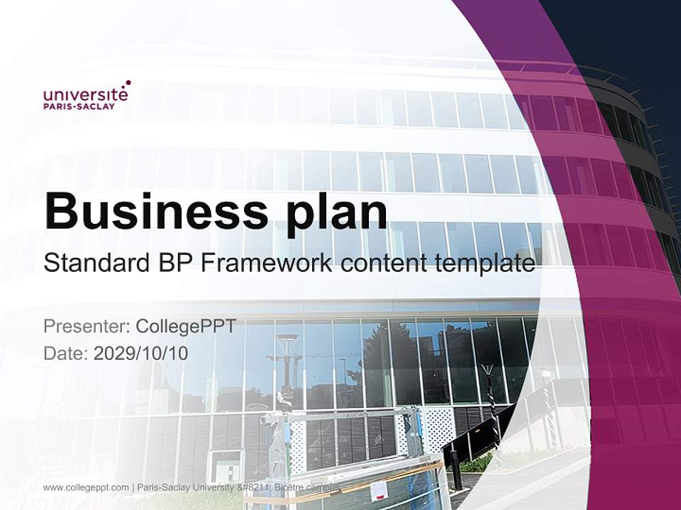 Paris-Saclay University – Bicêtre campus Competition/Entrepreneurship Contest PPT Template4:3 ratio PPT effect preview image9