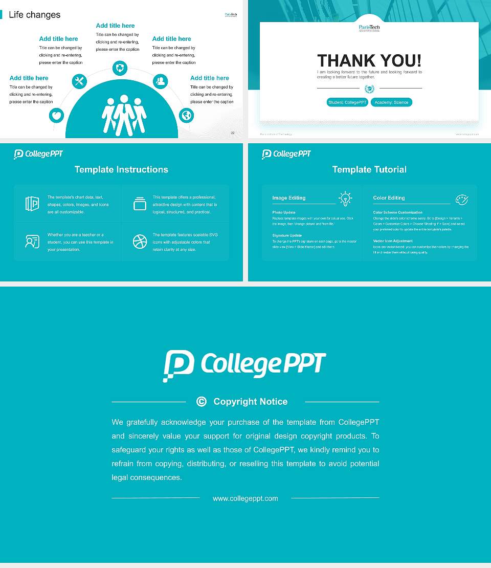 Paris Institute of Technology National Scholarship Defense PPT Template16:9 ratio PPT effect preview image4