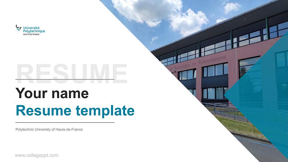 Polytechnic University of Hauts-de-France Resume PPT Template16:9 ratio PPT effect preview image