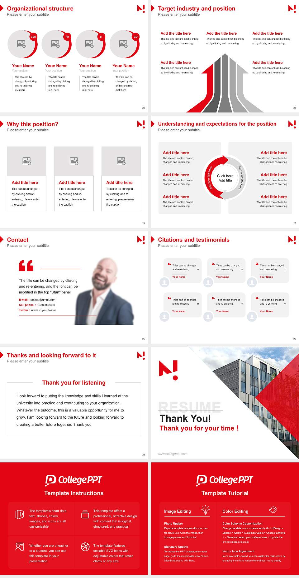 Paris Nanterre University Resume PPT Template4:3 ratio PPT effect preview image4