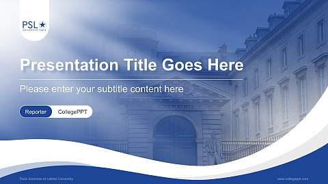 Paris Sciences et Lettres University Lecture Sharing and Networking Event PPT Template
