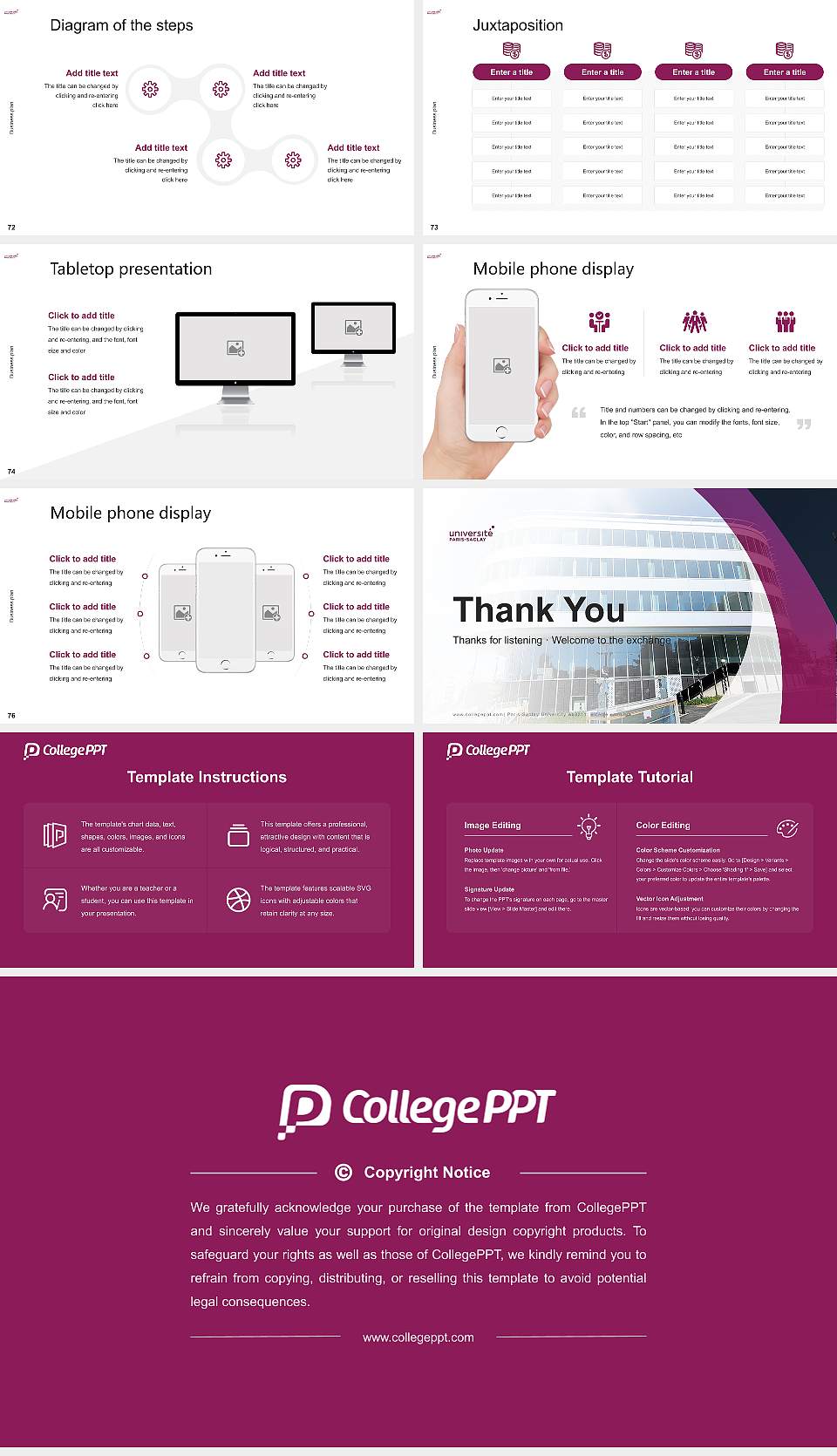 Paris-Saclay University – Bicêtre campus Competition/Entrepreneurship Contest PPT Template16:9 ratio PPT effect preview image9