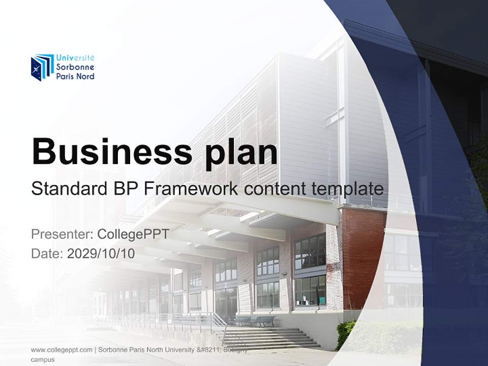 Sorbonne Paris North University – Bobigny campus Competition/Entrepreneurship Contest PPT Template4:3 ratio PPT effect preview image9