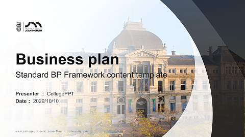 Jean Moulin University Lyon 3 Competition/Entrepreneurship Contest PPT Template