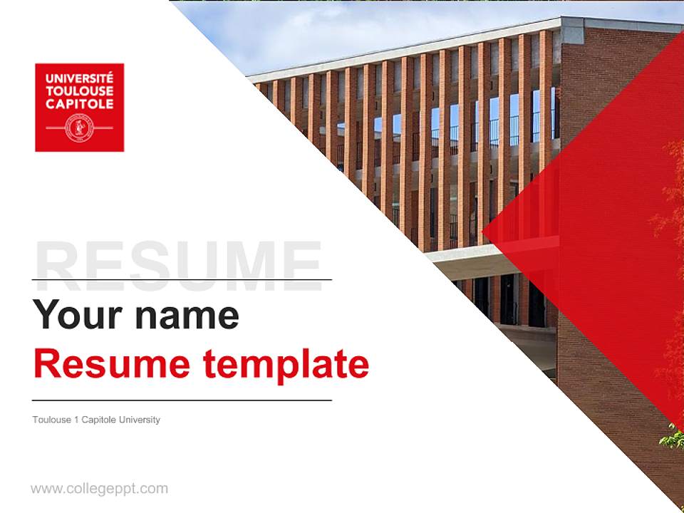 Toulouse 1 Capitole University Resume PPT Template4:3 ratio PPT effect preview image5