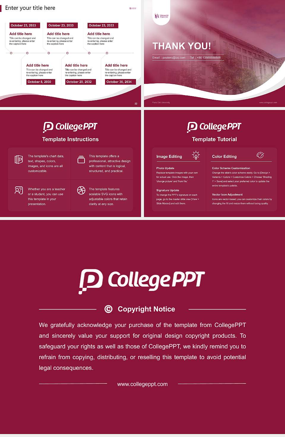 Paris Cité University Lecture Sharing and Networking Event PPT Template4:3 ratio PPT effect preview image4