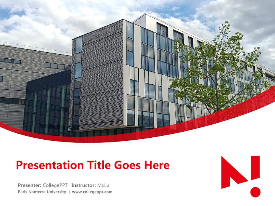 Paris Nanterre University Course/Courseware Creation PPT Template4:3 ratio PPT effect preview image5