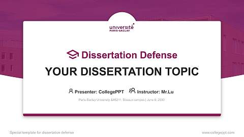 Paris-Saclay University – Sceaux campus Graduation Thesis Defense PPT Template