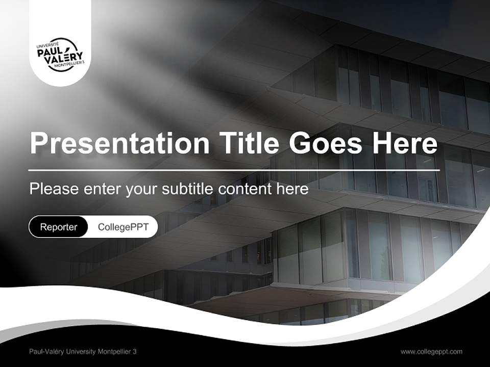 Paul-Valéry University Montpellier 3 Lecture Sharing and Networking Event PPT Template4:3 ratio PPT effect preview image4