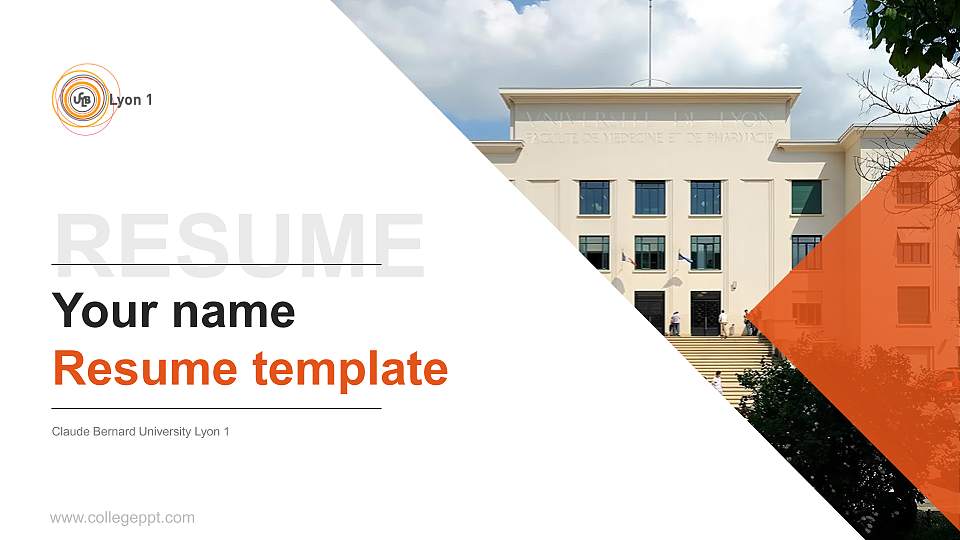 Claude Bernard University Lyon 1 Resume PPT Template16:9 ratio PPT effect preview image
