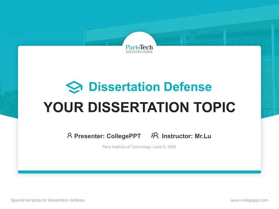 Paris Institute of Technology Graduation Thesis Defense PPT Template4:3 ratio PPT effect preview image7