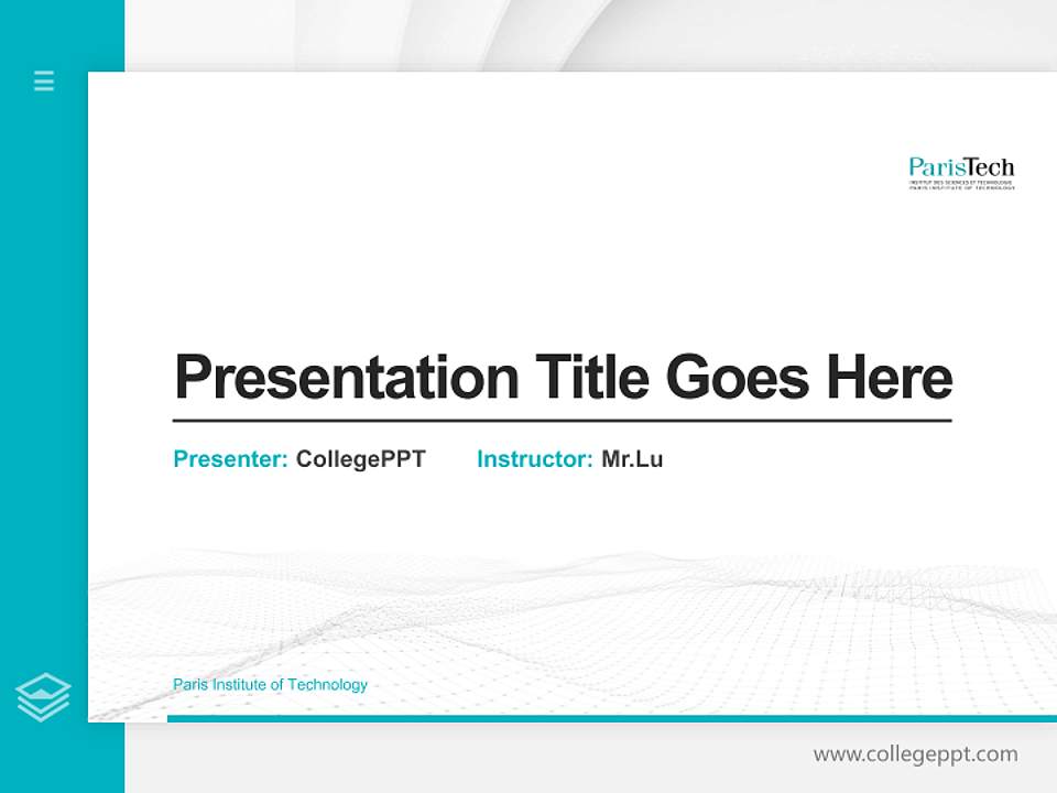 Paris Institute of Technology Thesis Proposal/Graduation Defense PPT Template4:3 ratio PPT effect preview image5
