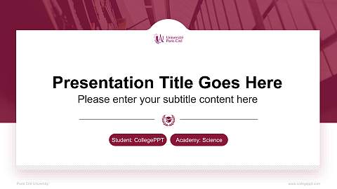 Paris Cité University National Scholarship Defense PPT Template