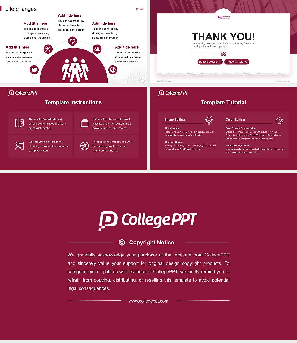 Paris Cité University National Scholarship Defense PPT Template16:9 ratio PPT effect preview image4