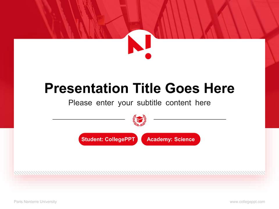Paris Nanterre University National Scholarship Defense PPT Template4:3 ratio PPT effect preview image4