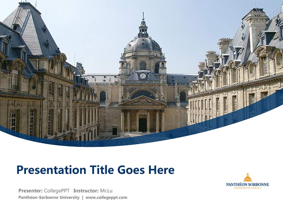 Panthéon-Sorbonne University Course/Courseware Creation PPT Template4:3 ratio PPT effect preview image5