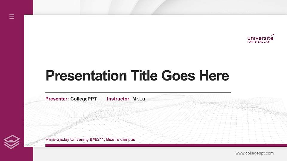 Paris-Saclay University – Bicêtre campus Thesis Proposal/Graduation Defense PPT Template16:9 ratio PPT effect preview image