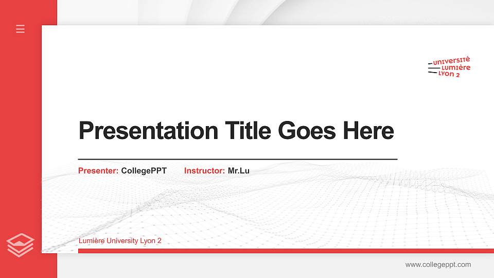 Lumière University Lyon 2 Thesis Proposal/Graduation Defense PPT Template16:9 ratio PPT effect preview image