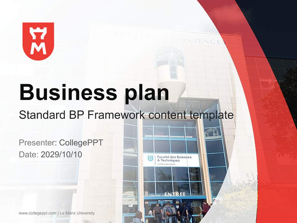 Le Mans University Competition/Entrepreneurship Contest PPT Template4:3 ratio PPT effect preview image9