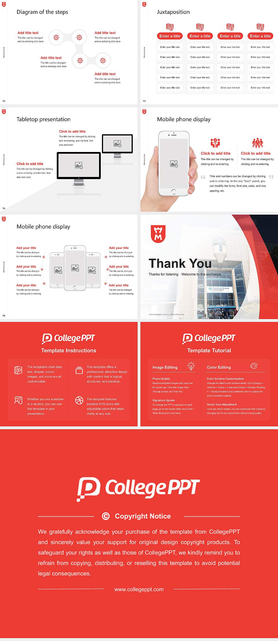 Le Mans University Competition/Entrepreneurship Contest PPT Template4:3 ratio PPT effect preview image9