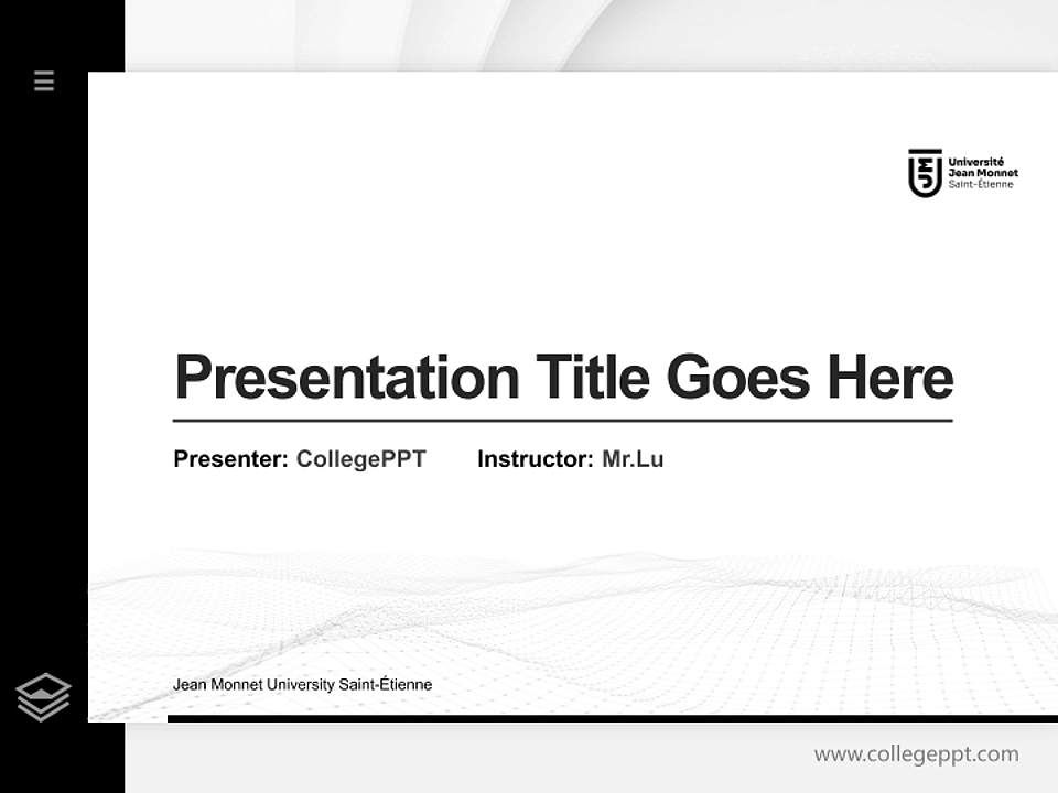 Jean Monnet University Saint-Étienne Thesis Proposal/Graduation Defense PPT Template4:3 ratio PPT effect preview image5