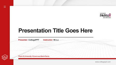 Paris 8 University Vincennes-Saint-Denis Thesis Proposal/Graduation Defense PPT Template