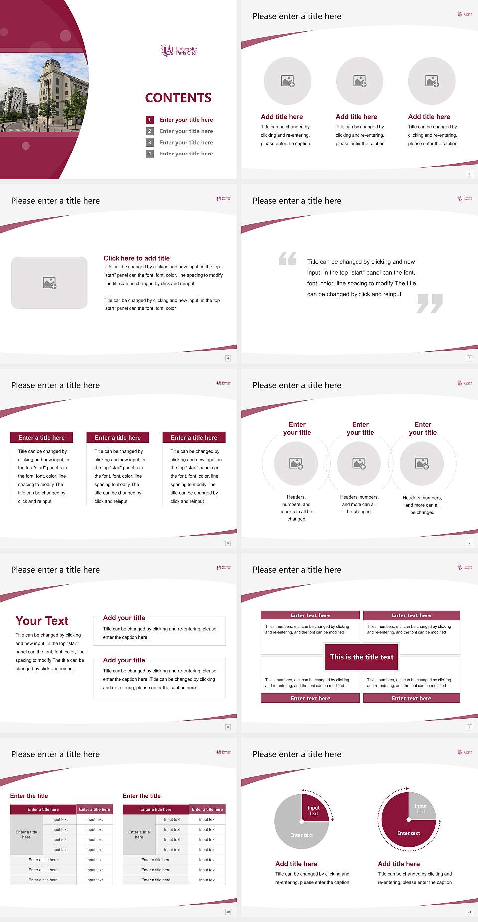 Paris Cité University Course/Courseware Creation PPT Template4:3 ratio PPT effect preview image2