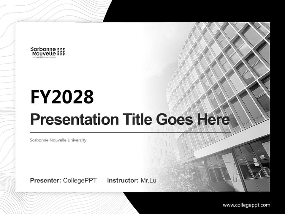 Sorbonne Nouvelle University Academic Presentation/Research Findings Report PPT Template4:3 ratio PPT effect preview image5
