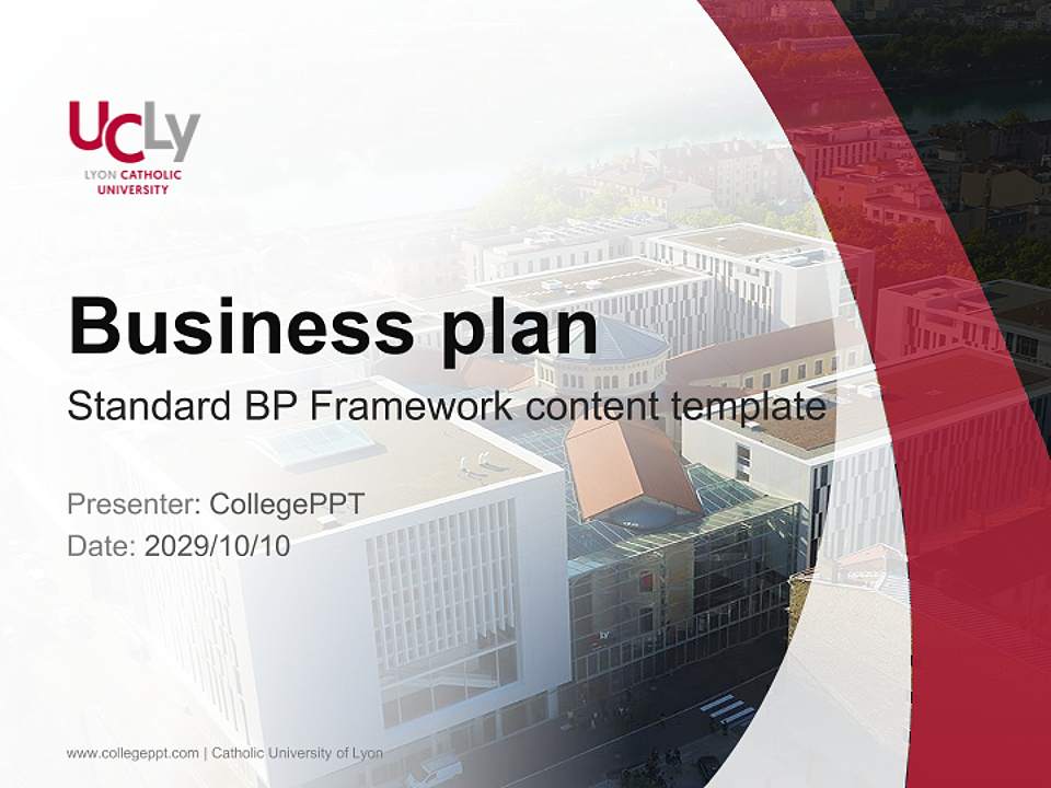 Catholic University of Lyon Competition/Entrepreneurship Contest PPT Template4:3 ratio PPT effect preview image9