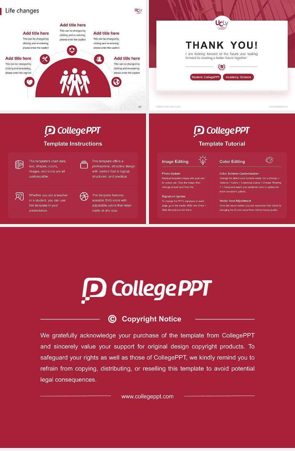 Catholic University of Lyon National Scholarship Defense PPT Template4:3 ratio PPT effect preview image4