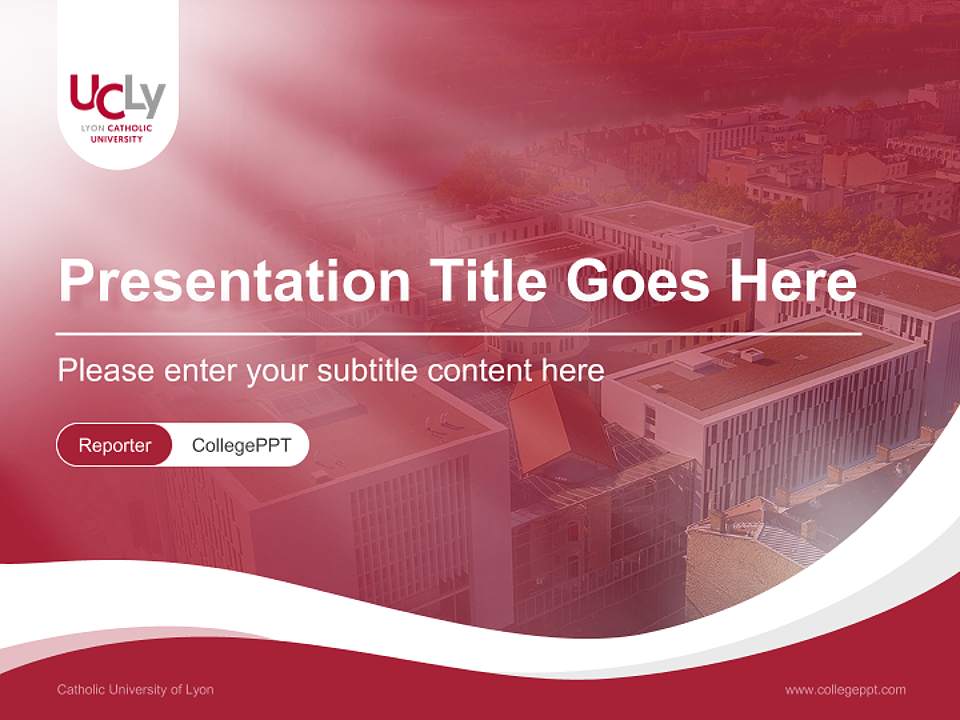 Catholic University of Lyon Lecture Sharing and Networking Event PPT Template4:3 ratio PPT effect preview image4