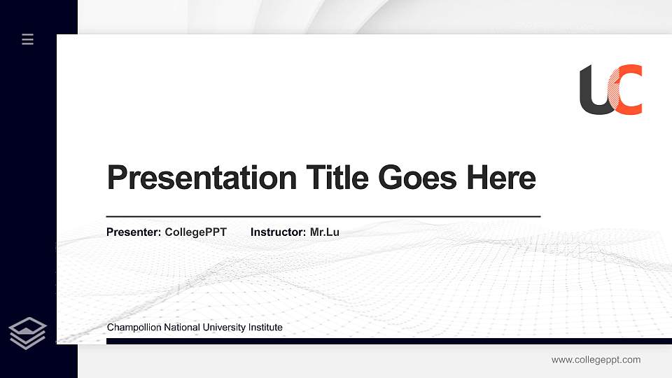 Champollion National University Institute Thesis Proposal/Graduation Defense PPT Template16:9 ratio PPT effect preview image