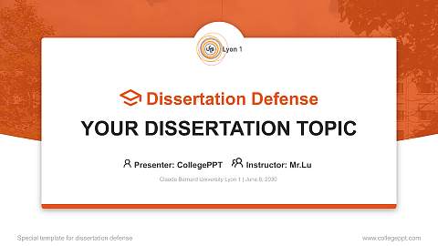 Claude Bernard University Lyon 1 Graduation Thesis Defense PPT Template