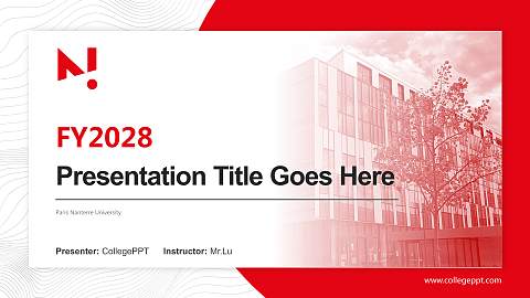 Paris Nanterre University Academic Presentation/Research Findings Report PPT Template