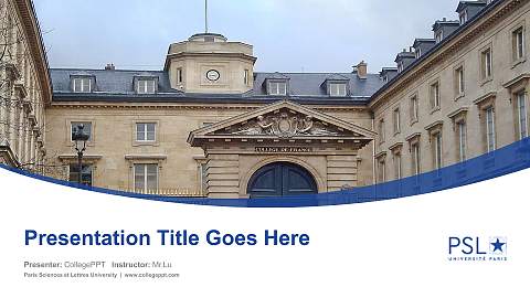 Paris Sciences et Lettres University Course/Courseware Creation PPT Template